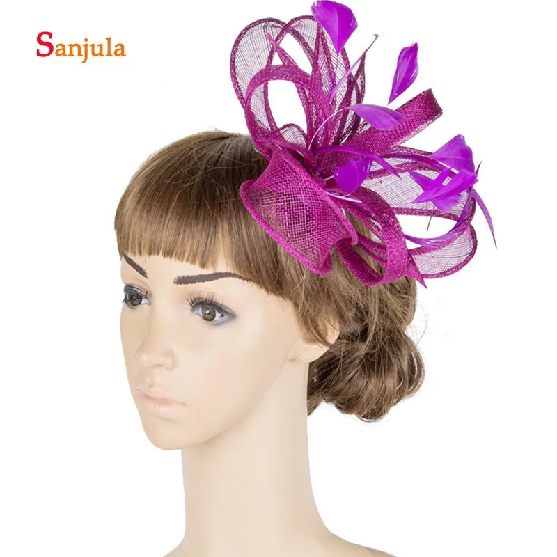 Маленькие милые линии свадебные шапки для невесты Перья Fascinators вечерние аксессуары для волос tocado boda сомбреро H176