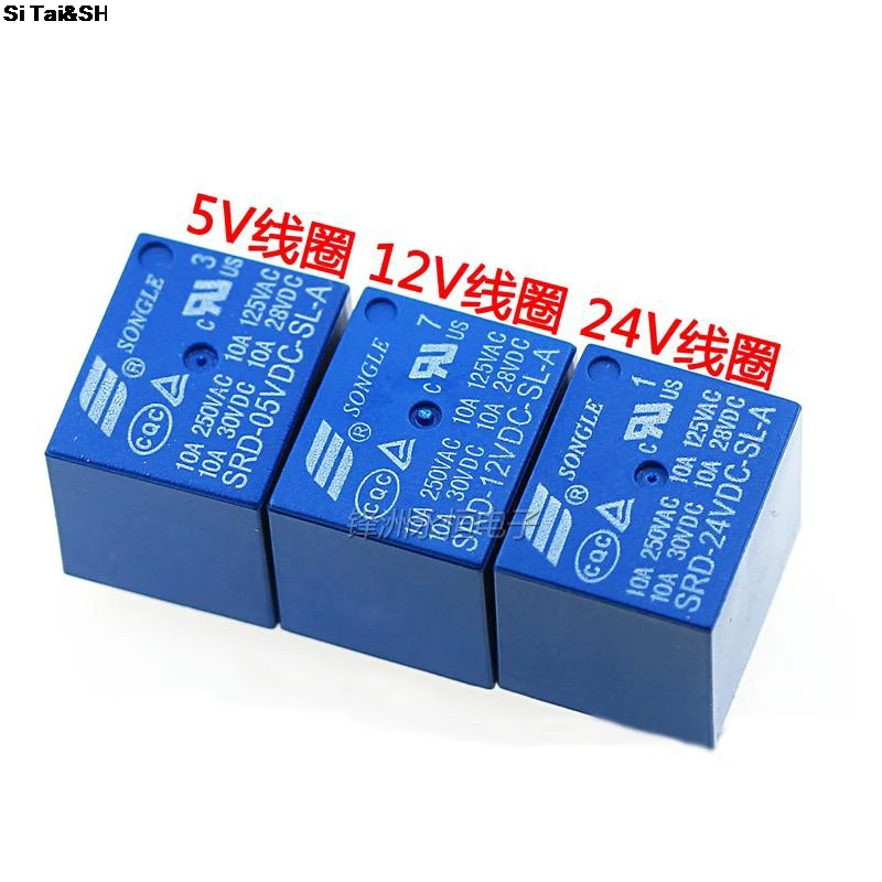 5 шт./лот s SRD 05VDC SL A 12VDC 24VDC 05V 12V 24V 48V 10A 250VAC 4PIN T73|relay 10a 12v|10a 250vac relay12v relay |