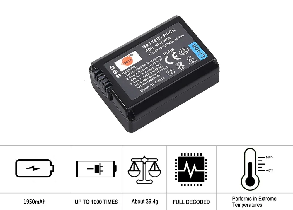 DSTE двойной слот зарядное устройство с 2 шт NP-FW50 NP FW50 np fw50 батарея для sony NEX-3DW, NEX-5N, ST-A37, NEX-3KS, A7, a6500, a6400, a6100
