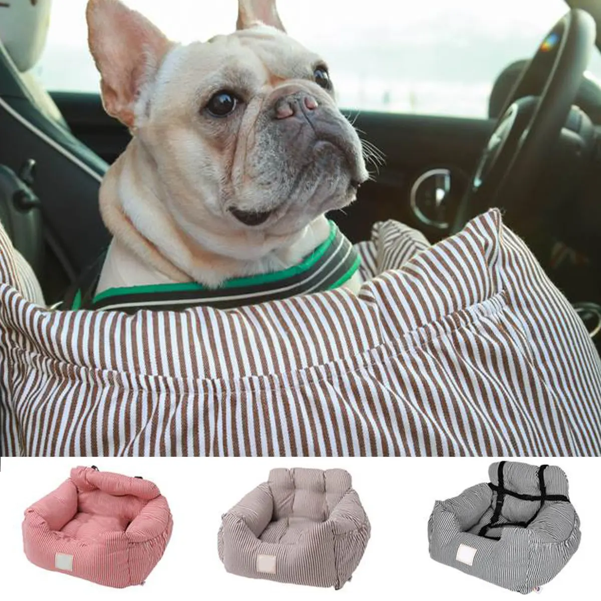 

Pet Dog Car Seat Booster Travel Safety Mat Universal Waterproof Travelling Pet Seat Soft Warm kennel Pillow With Storage Pocket