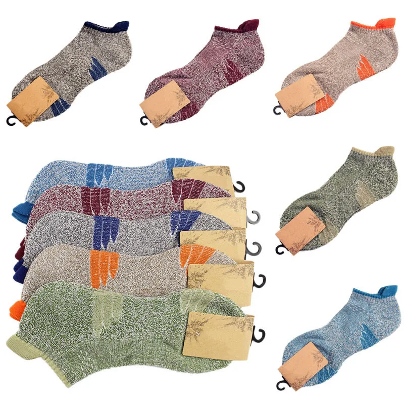 

Men Boys Low Ankle Sport Cotton Breathable Socks Climbing Hiking Sweatproof Sock with Heel Protection Thicken Bottom