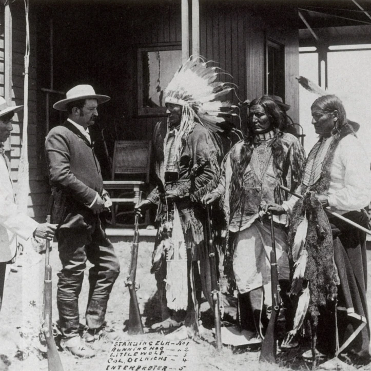 Native Americans Talking to American Military Personnel Poster Print by Science Source (36 x 24)