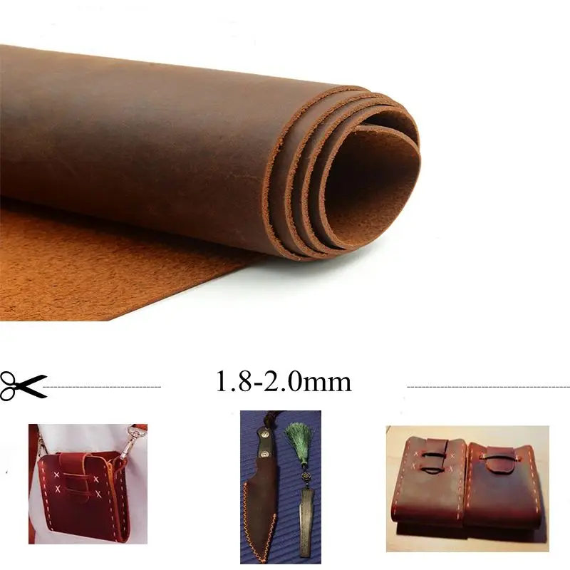 

crazy horse leather cow leather first layer material 1.8-2.0mm thickness 6 size for choose dark orange color