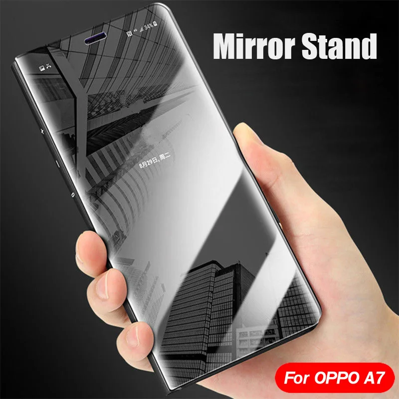Vopton зеркальный флип-чехол для OPPO A7 AX7 роскошное покрытие чехла кожаный держатель