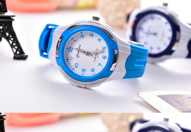 Новые Детские Водонепроницаемые часы для мальчиков и девочек, светящиеся водонепроницаемые кварцевые часы, модный тренд, браслет