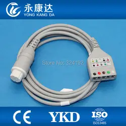 Datex 10pin кабель дальней связи ecg для 5-lead AHA/IEC м leadwires, 2,4 м (8ft) кабель