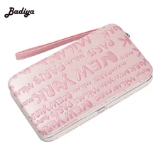 2016 New Fashion Letter Pockets Plastic Box Design Card Holder Credit Bank Card Case Wallet For Women Girls