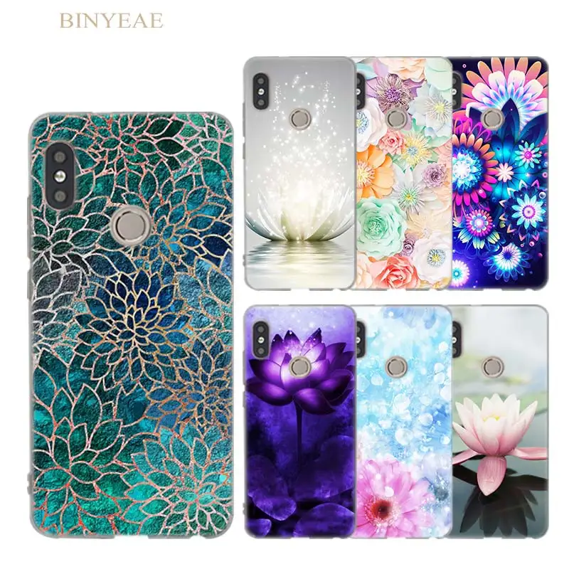 

Case for Xiaomi Mi A1 6X Redmi 4X 4A 5 5Plus Note 5APro 5 4 4X Silicone Clear TPU Coque Cover Shell Mandala Rose Lotus Flower