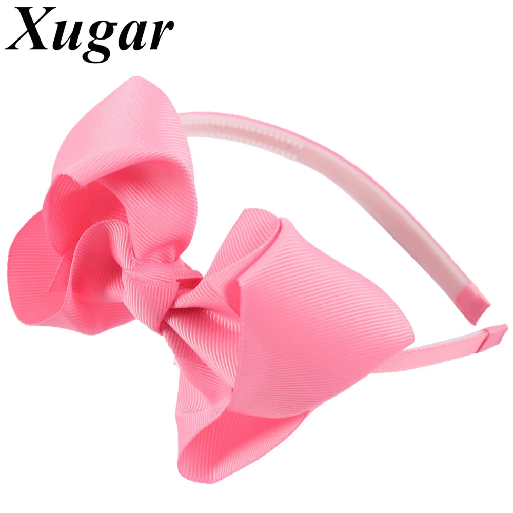 

2 Pcs/Lot New Style Girls Hair Bands With Teeth Band Solid Color Hairbows For Dance Party Kids Handmade Hair Accessories