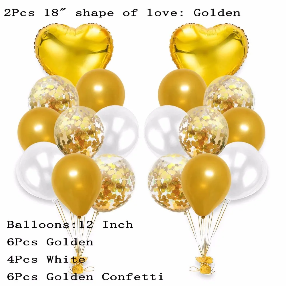 

Valentine's Day Black Gold Pearl Latex Baloon With 18 Inch Heart Wedding Birthday Party Decoration Inflatable Air Ball Supply