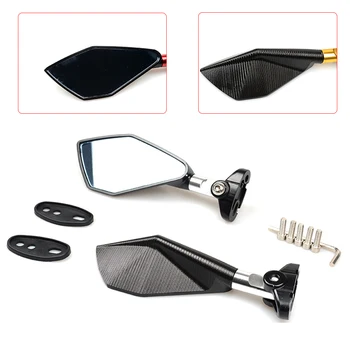 

Universal Aluminum Carbon Motorcycle Mirror Moto Rear Side Handlebars Blue Glass Mirror for honda yamaha kawasaki Z750 Z800 ktm
