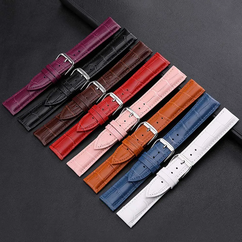 Genuine Leather Watchband Men Women Watch Band 18mm 20mm 16mm 22mm 14mm 12mm Wrist Watches Strap 3