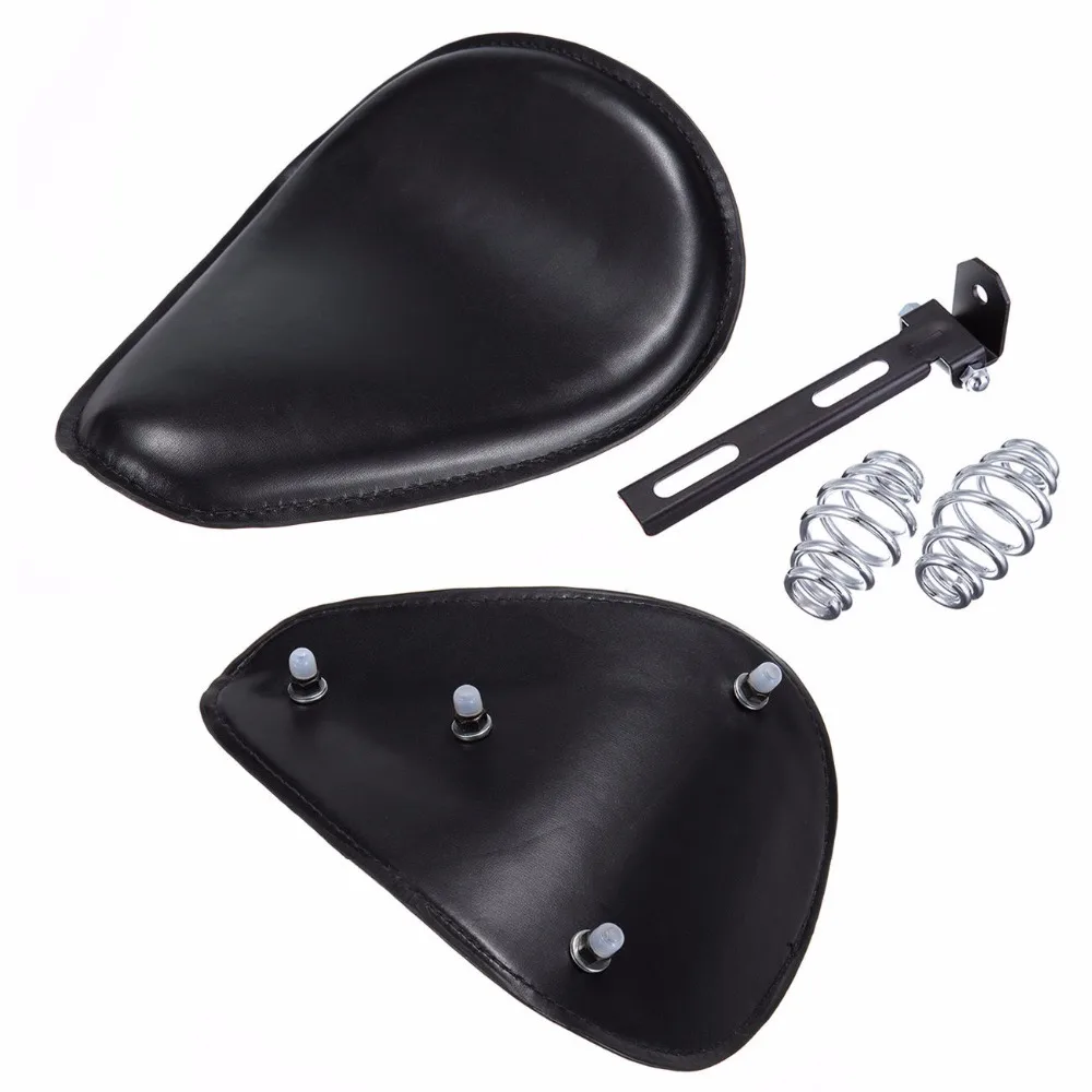

Black 3" Spring bracket Solo Seat For Harley Bobber Chopper Custom cafe racer