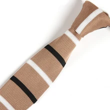 1 шт. мужской модный светло-кофейный полосатый галстук вязанные галстуки тонкий обтягивающий тканый галстук для свадебной вечеринки ZZLD034