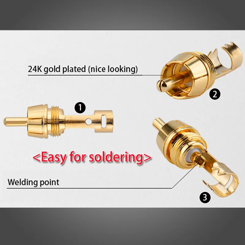 2 шт./1 пара разъём RCA с позолоченным покрытием|connector f|connector rcaconnector 6mm |
