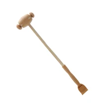 HTHL-бежевый деревянный двойной заканчивается Спиночес массажер в форме молоточка