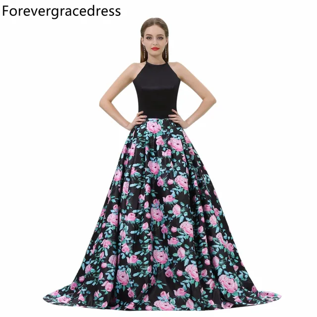forevergracedress floral print prom dress new arrival colorful custom size prom dresses