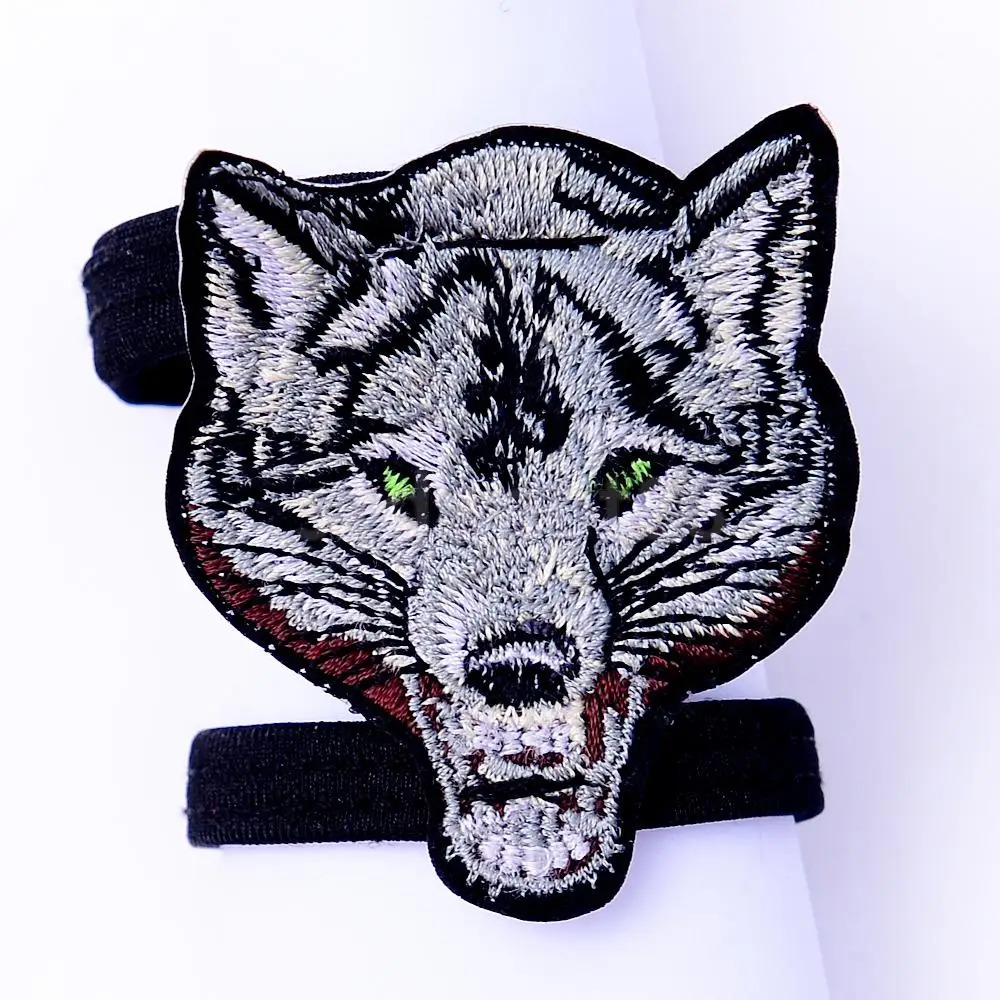 Men's Black Wolf Embroidered Invisible Underwear C Strap C string Ball