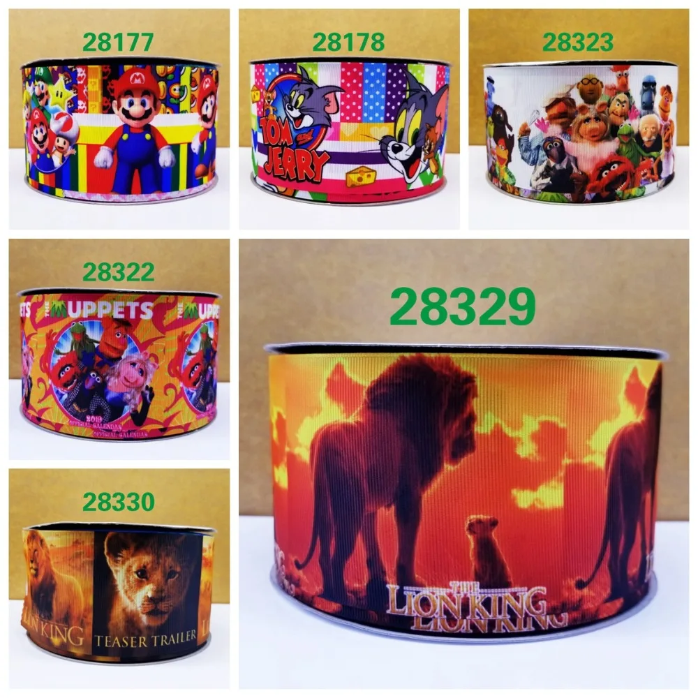 

Free shipping 50 yard cartoon printed grosgrain ribbon 28329
