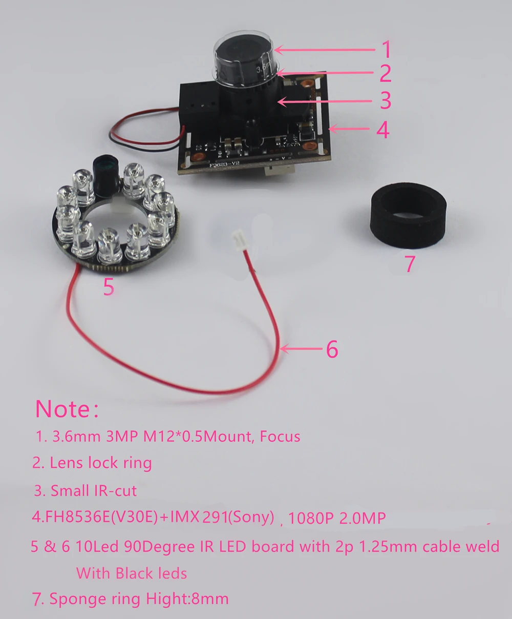 Один комплект AHD 2.0MP 1080P 1/2. " CMOS FH8536E(V30E)+ IMX307/IMX291 чипсет Sony камера видеонаблюдения на процессоре DSP плата модуля, чипсет платы