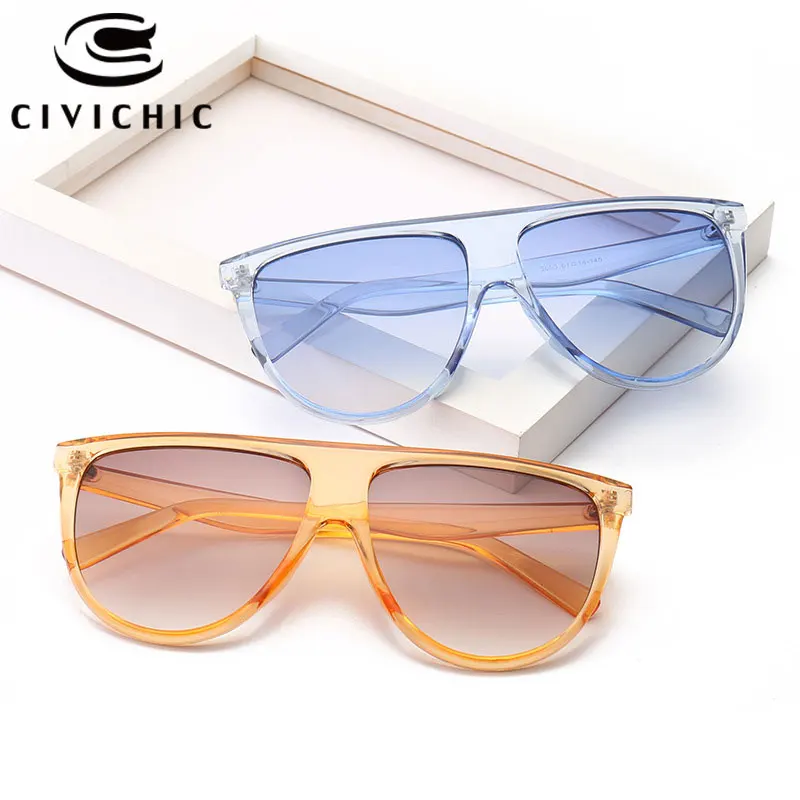 

CIVICHIC Retro Personalized Sunglasses Women 2020 Siamese Ocean Lens Eyewear Men Classic Oculos De Sol UV400 Hipster Gafas E321