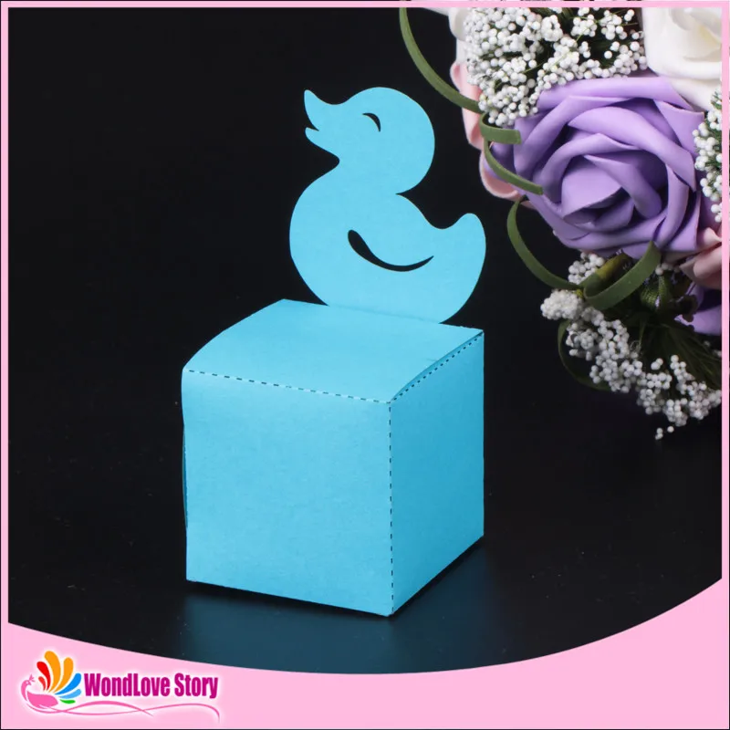 sky blue 10 шт. Милая коробка для конфет с уткой, коробка для предродовой вечеринки, украшение для дня рождения, товары для дня рождения - Цвет: sky blue