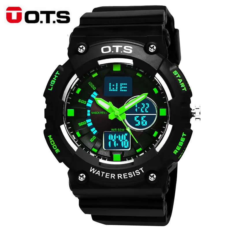 

Fashion Super Cool Military Men's Quartz LED Digital Watch Men Sports Watches OTS Luxury Brand 50M Waterproof Relogio Masculino
