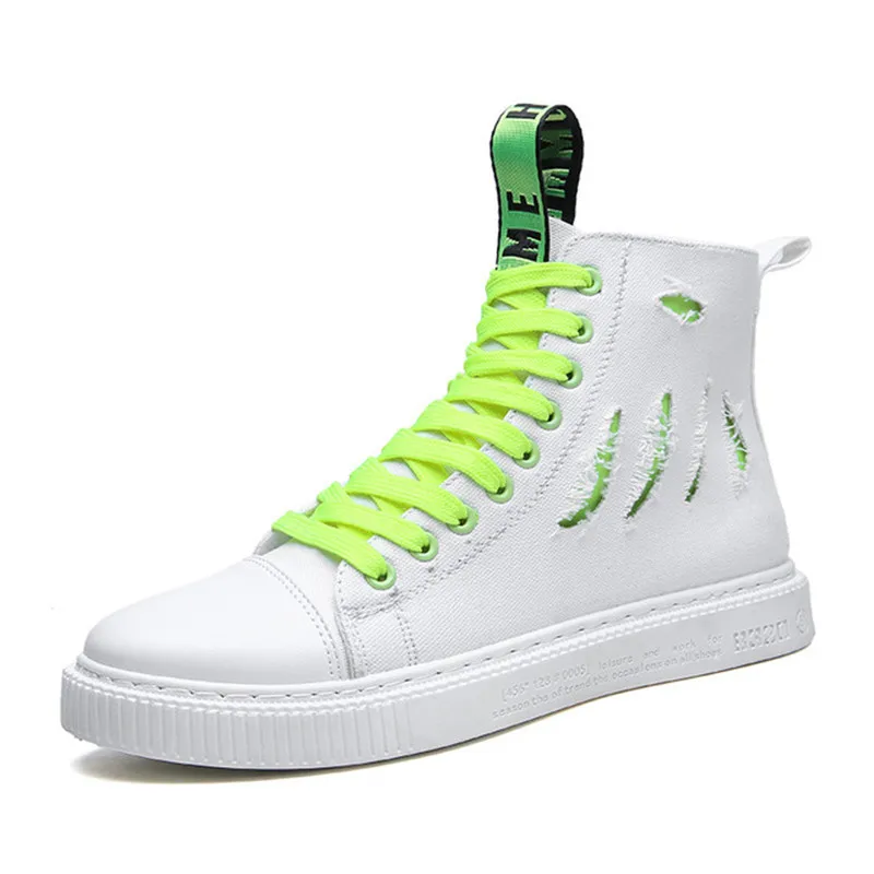 

Men's High-Top Canvas Casual Shoes Mens Summer Autumn Spring Ankle Boots Man Fashion Canvas Flats Cool Boots