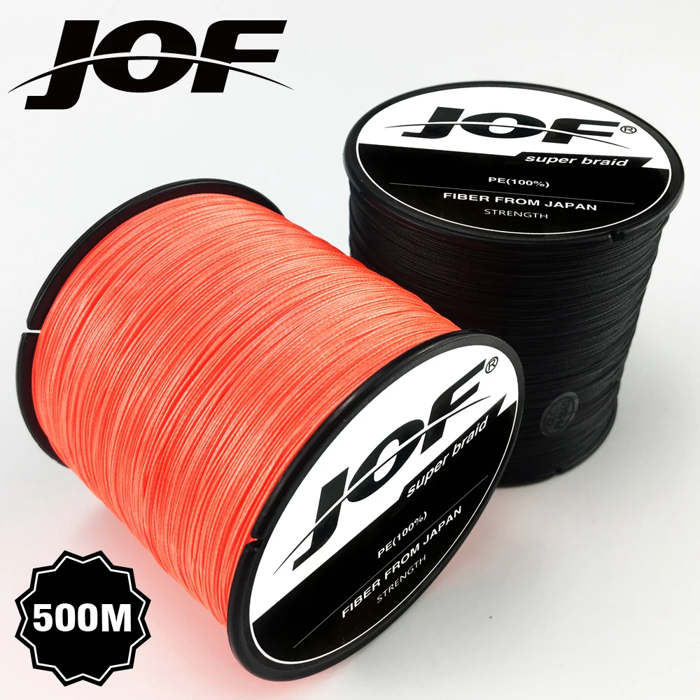 JOF 500 м 8 нитей 4 нити 10-80LB PE плетеный рыболовный провод Multifilament очень прочный рыболовный линия ЯПОНИЯ многоцветный