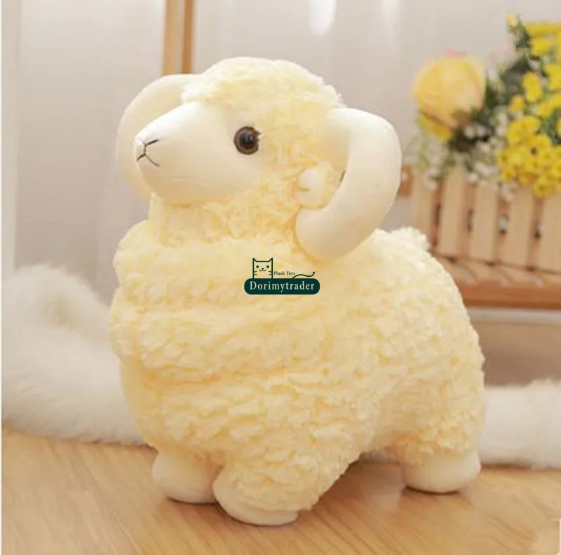 Dorimytrader Giant Animal Sheep Toy Мягкая мягкая плюшевая милая козьей куклой 3 цвета Nice Baby Gift 24inch 60cm DY60924