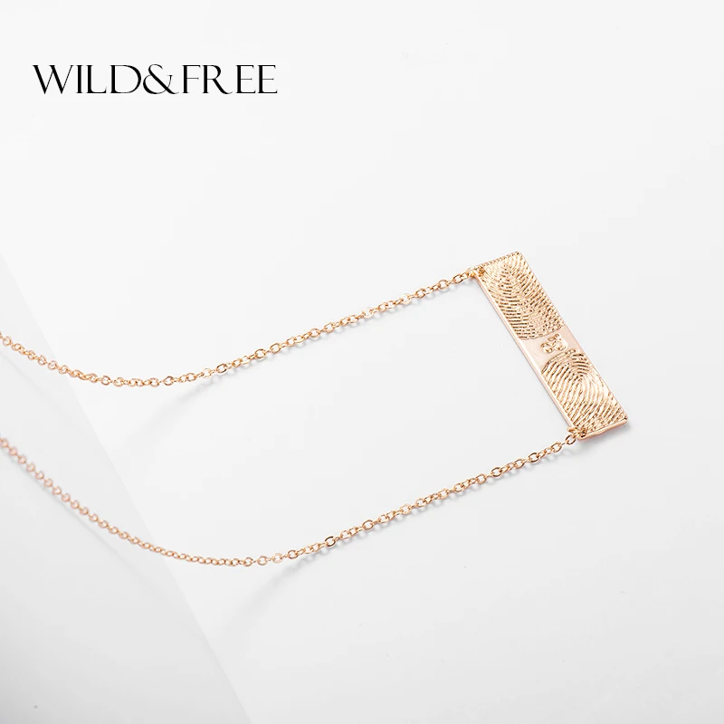 Wild & Free для женщин золотой прямоугольник длинное ожерелье с подвеской простое