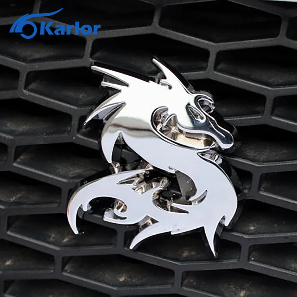 

Dragon Loong 100% 3D Metal Car Auto Grille Badge Logo Totem Grill Emblem Sticker Silver Gold Black DIY NEW 3 Color Car-Styling