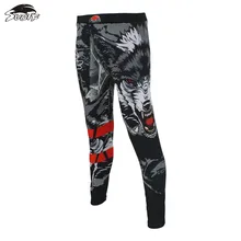 SUOTF MMA Black ferocious wolf head Fighting boxing font b fitness b font pants Tiger Muay