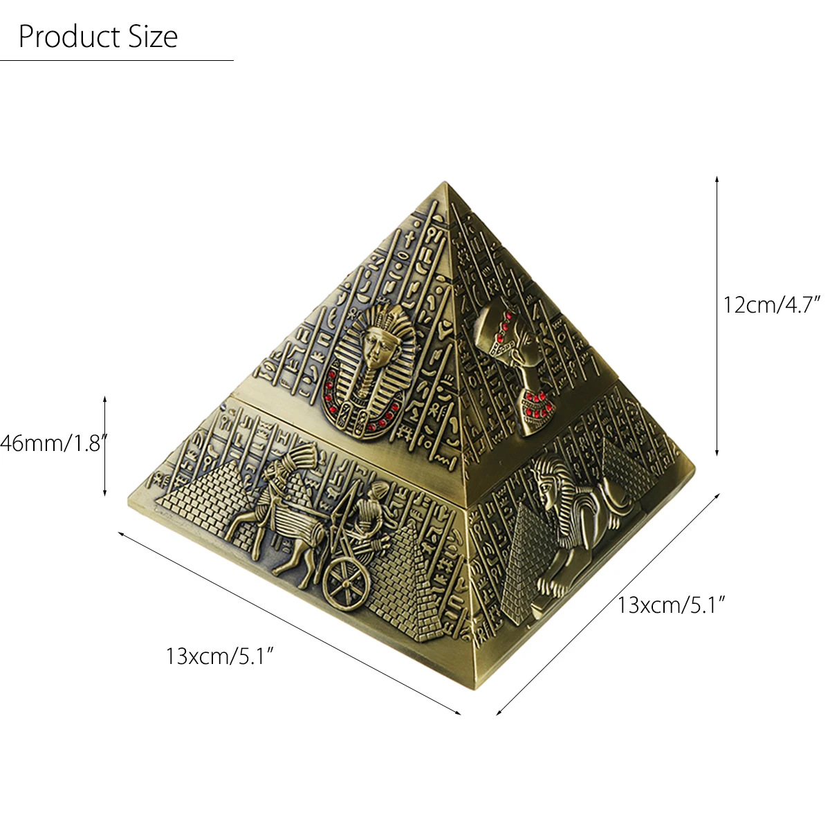 YKPuii Retro Egyptian Pharaoh Tin Alloy Cigar Cigarette Ashtray