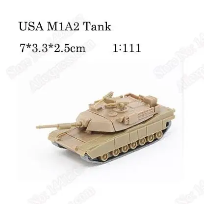 4D модель танка, сборная модель Второй мировой войны, танк Germay Tiger USA M1A2, Su-100, Ger-NO4, военные наборы, 1:100, пластиковые блоки, модель игрушки - Цвет: M1A2