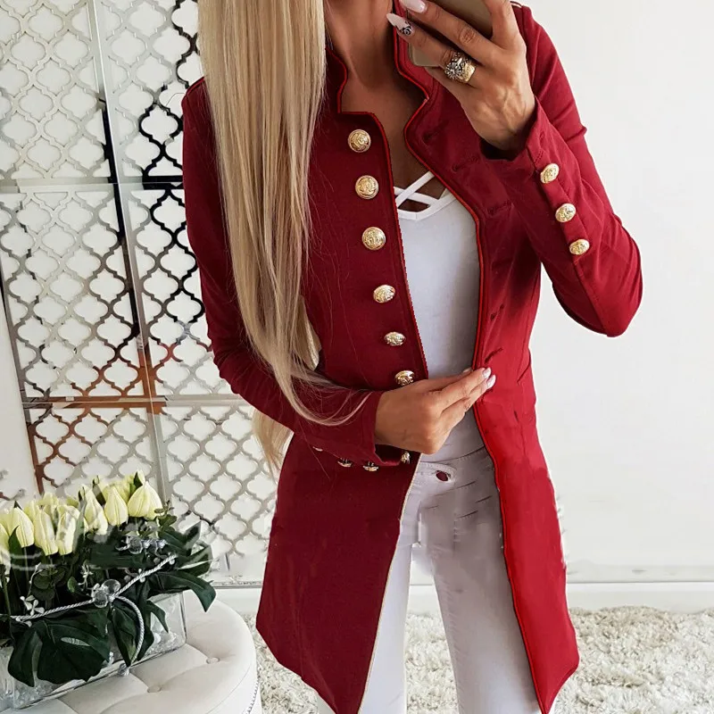 Office Work Ladies Outwear 2019 New Fashion Plus Size Spring Autumn Long Sleeve Sexy Casual Slim Thin Coat O Neck Party Clothing