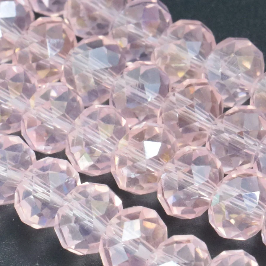 For Necklace 3x4mm Faceted Pink AB+ Colorful Glass Crystal Beads Semi Finished Stone Balls Loose DIY Jewelry Making Design | Украшения и