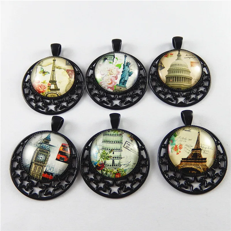 

Julie Wang 6PCS Alloy Charms Simulated The World Famous Buildings Tower of Pisa Big Ben Statue of Liberty Suspension Pendants