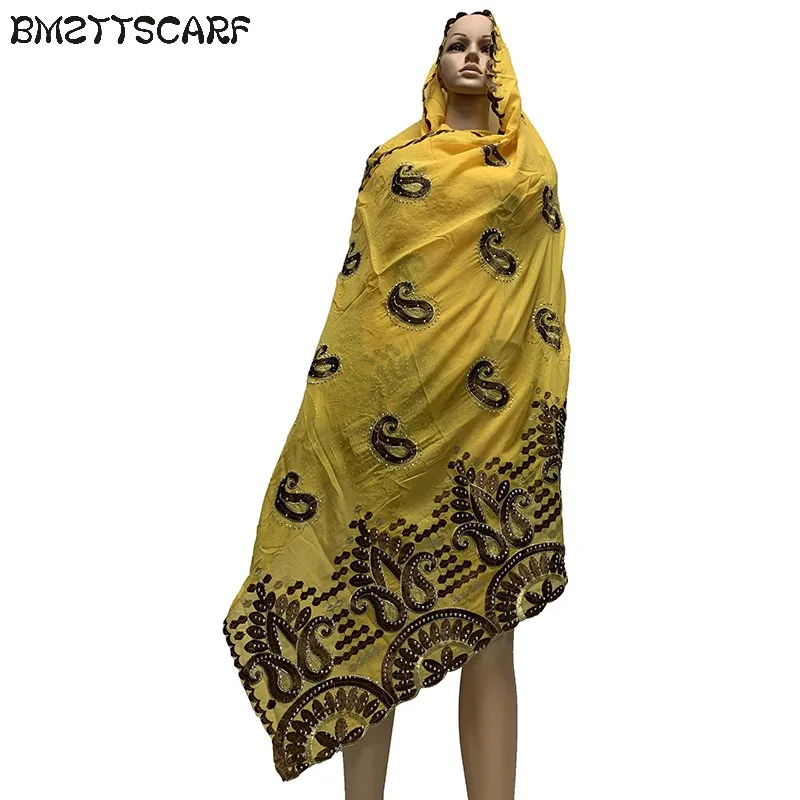 

New Arrival African Women Scarf soft cotton embroidery scarfs for shawls ON SALES BM778