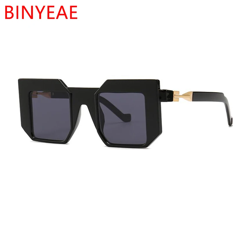 

Black Label Geometric Sunglasses Mens Brand Designer Oversized Sun Glasses Women Punk Glasses Simple Square Sunglasses Male Cool