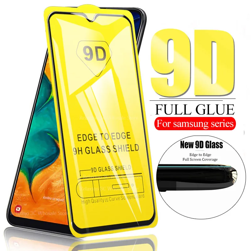 Защитное стекло 9H для Samsung Galaxy A10/20/30/40/50/70 с полным покрытием | Мобильные телефоны и