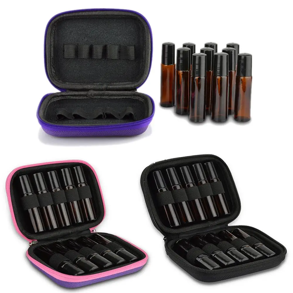 10 Compartments Portable Essential Oil Bag 10ML Rolling Bead EVA Shockproof Storage Box Travel Carrying Case Bag Large Capacity