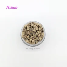 2000 шт. 5,0 мм с силиконовой Micro Алюминиевые кольца/Ссылки Бисер/черный D-коричневый l-Brown d-блондинка Blonde