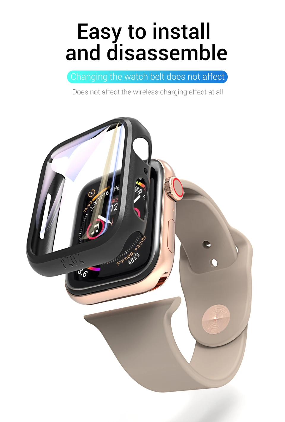 PZOZ для apple watch 4 5 Чехол для часов 40 мм 44 мм чехол для apple watch 1 2 3 защитный чехол 38 мм 42 мм Защитная пленка для экрана