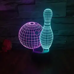 Боулинг светодиодный 3d цветной ночник Творческий визуальный вечерние usb декоративные светодиодные лампы Рождественские декоративные