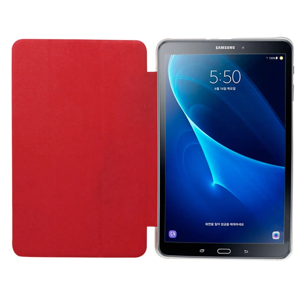 Чехол для планшета samsung Galaxy Tab A 10,1 SM-T580 T585 из искусственной кожи, чехол-книжка, прозрачная задняя крышка для samsung Tab A 10,1 дюйма