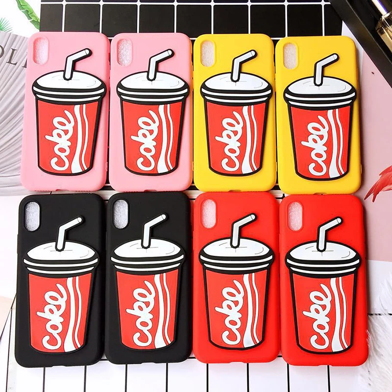 

Cartoon 3D Coke Pattern For Samsung Galaxy S7 S8 S9 S10 Edge Plus S10-5G A9 Star Lite J7 DOU MAX Plus C7 C9 2018 Pro Cover Caqa