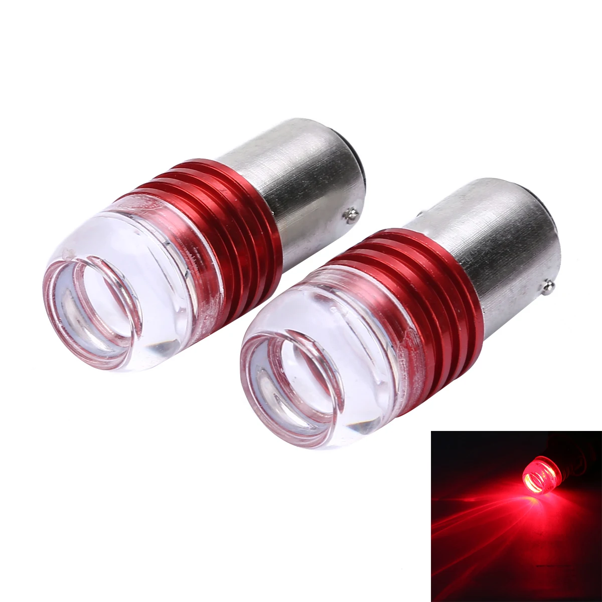 2Pcs 1157 2357 LED Car Tail Brake Light Lamp 6W 12V Strobe Flashing Red Projector Bulb For Car Trucks