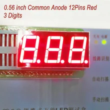 (10 шт./лот) СВЕТОДИОДНЫЙ Дисплей 0.56 Дюймов 12 Pins 3 Цифры 7 Сегмент Красный СВЕТОДИОД Дисплей Поделиться Общий Анод Цифровой Дисплей 5631BR