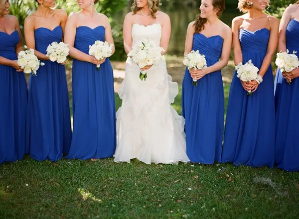 Royal Blue Bridesmaid Dress Long Chiffon Simple Design Off The Royal Blue Bridesmaid Dress Long Chiffon Simple Design Off The Shoulder Sweet Wedding Guests Party Gown